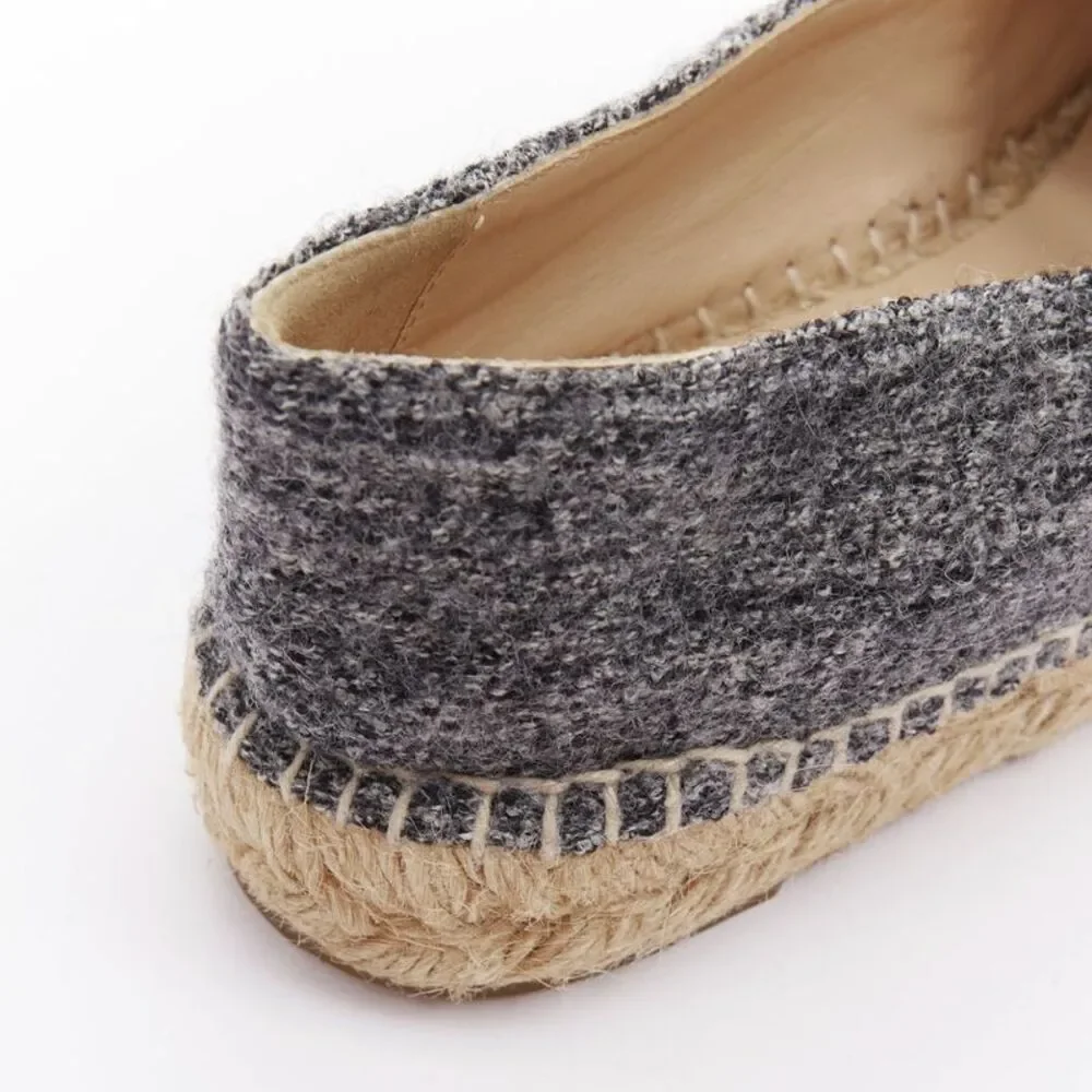 Chanel Grey Tweed Espadrilles